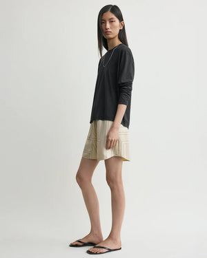 MONOGRAM SILK PJ SHORTS / IVORY
