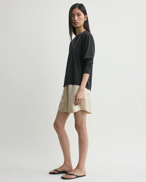 MONOGRAM SILK PJ SHORTS / IVORY