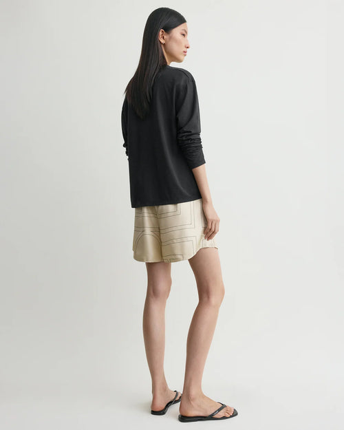 MONOGRAM SILK PJ SHORTS / IVORY