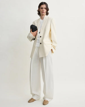 RAW LAPEL JACKET / ECRU