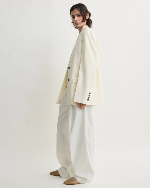 RAW LAPEL JACKET / ECRU