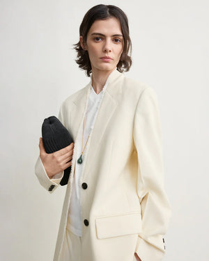 RAW LAPEL JACKET / ECRU