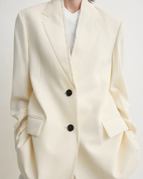 RAW LAPEL JACKET / ECRU