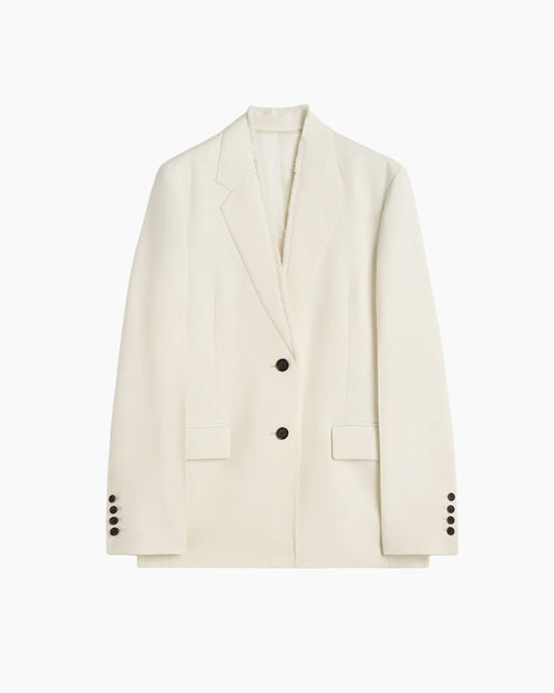 RAW LAPEL JACKET / ECRU