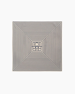 SIGNATURE MONOGRAM SILK SCARF / CREAM
