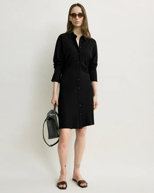 SLOUCH JERSEY SHIRTDRESS / BLACK