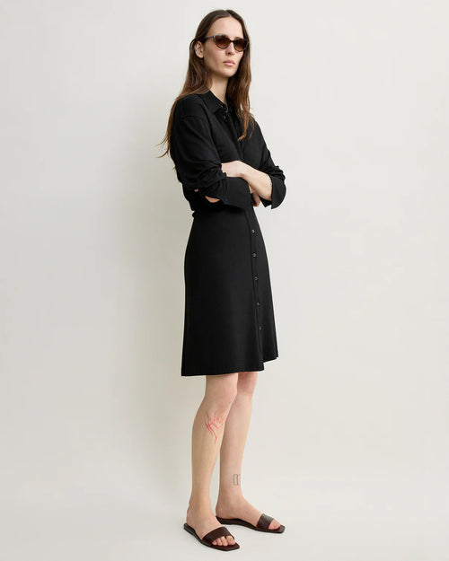 SLOUCH JERSEY SHIRTDRESS / BLACK