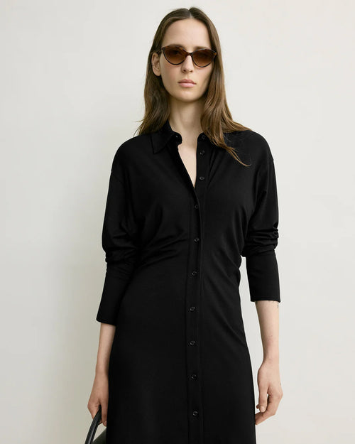 SLOUCH JERSEY SHIRTDRESS / BLACK