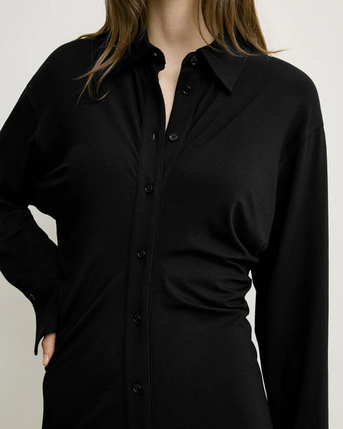 SLOUCH JERSEY SHIRTDRESS / BLACK
