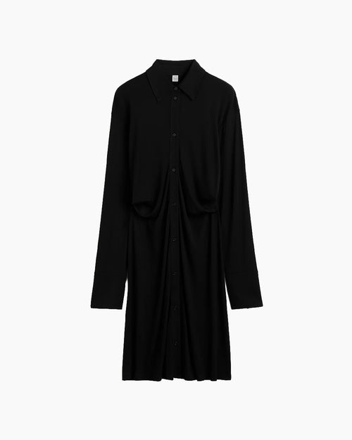 SLOUCH JERSEY SHIRTDRESS / BLACK