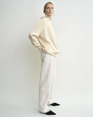 SLOUCH NECK BLOUSE / ECRU