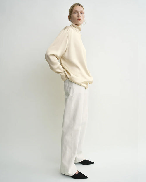 SLOUCH NECK BLOUSE / ECRU