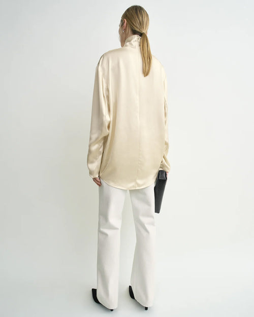 SLOUCH NECK BLOUSE / ECRU
