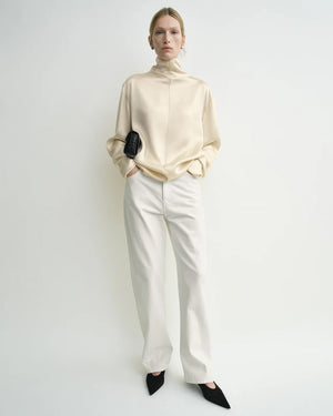 SLOUCH NECK BLOUSE / ECRU