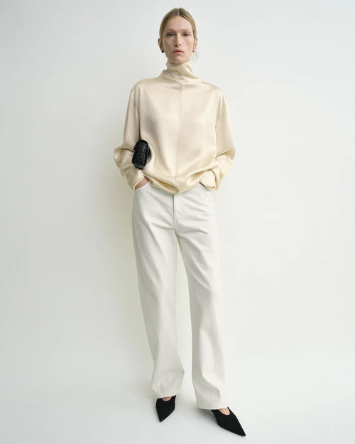 SLOUCH NECK BLOUSE / ECRU