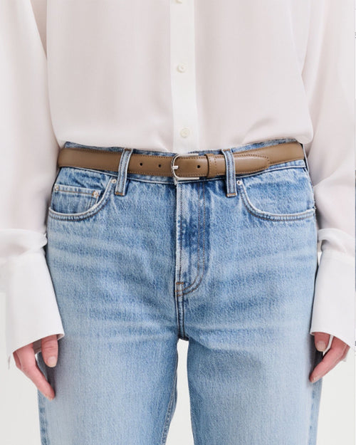 SLIM LEATHER BELT / TIRAMISU