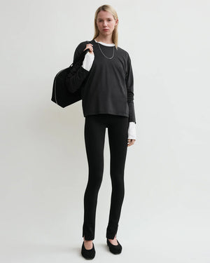 SIDE ZIP LEGGINGS / BLACK