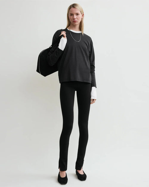 SIDE ZIP LEGGINGS / BLACK