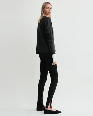 SIDE ZIP LEGGINGS / BLACK