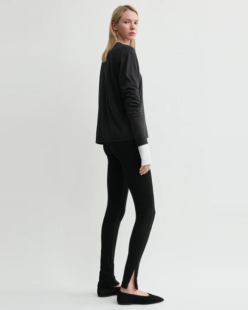 SIDE ZIP LEGGINGS / BLACK
