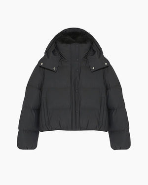 DOWN JACKET 59CM TECHNICAL FABRIC LH LAMB / BLACK