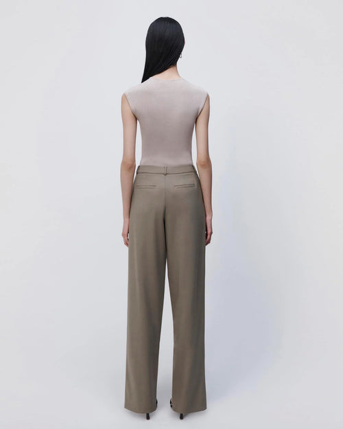 FELICE TWILL PLEATED PANT / WILLOW