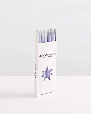 4 CHANDELLES / TAPERED CANDLES BLEUET