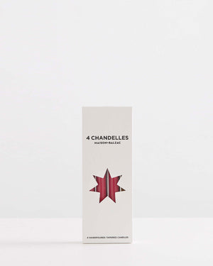 4 CHANDELLES / TAPERED CANDLES FRAISE