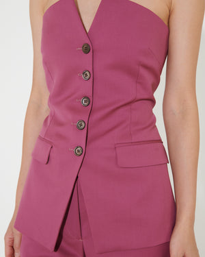 BLAZER TOP / PINK FLUID WOOL