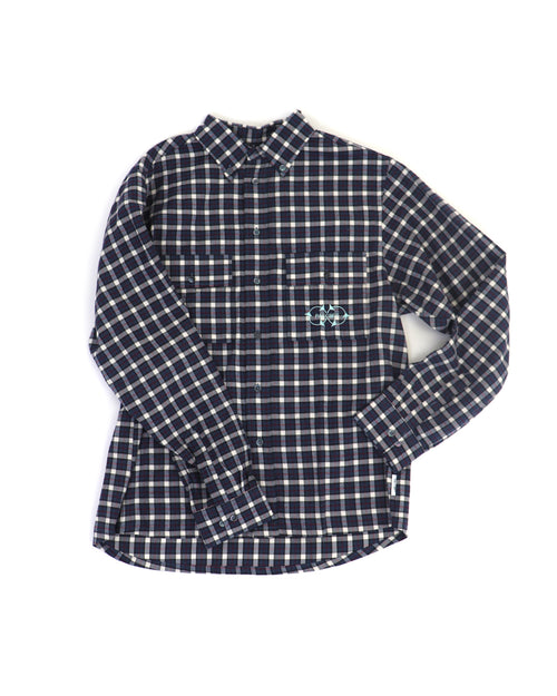 TWO POCKET PRINTED SHIRT WOVEN / BLUE RED - S / Blue