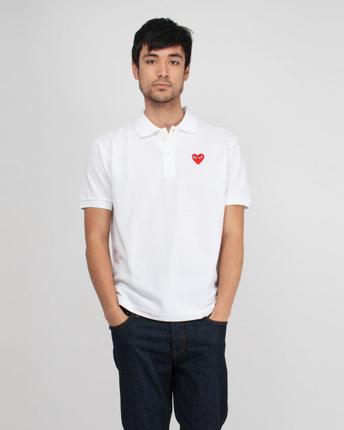 T006 RED HEART POLO SHIRT / WHITE