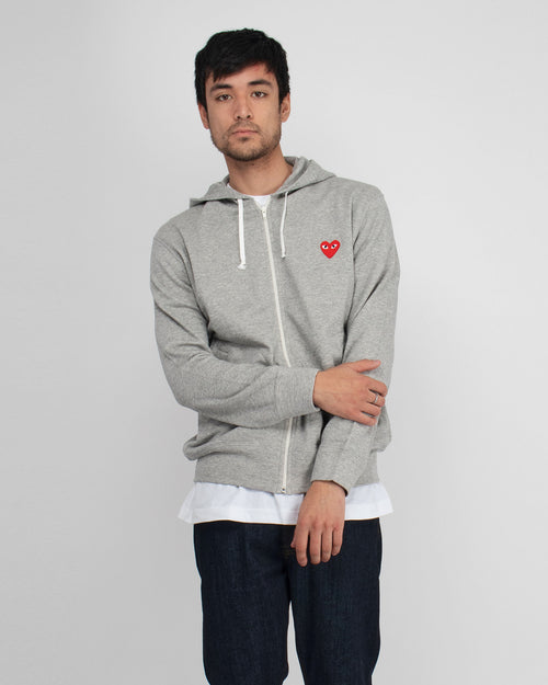 T250 RED HEARTS ON BACK HOODIE / GREY – FABRIC