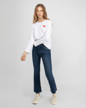 T117 RED HEART L/S T-SHIRT / WHITE