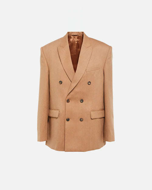 DOUBLE BREASTED BLAZER / CAMEL