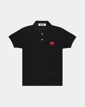 T006 RED HEART POLO SHIRT / BLACK