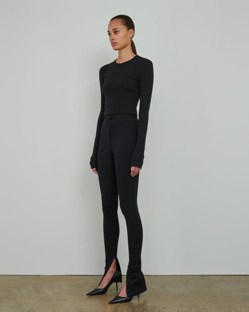 b new york B NEW YORK Womens Black Stretch Wear To Work Leggings M