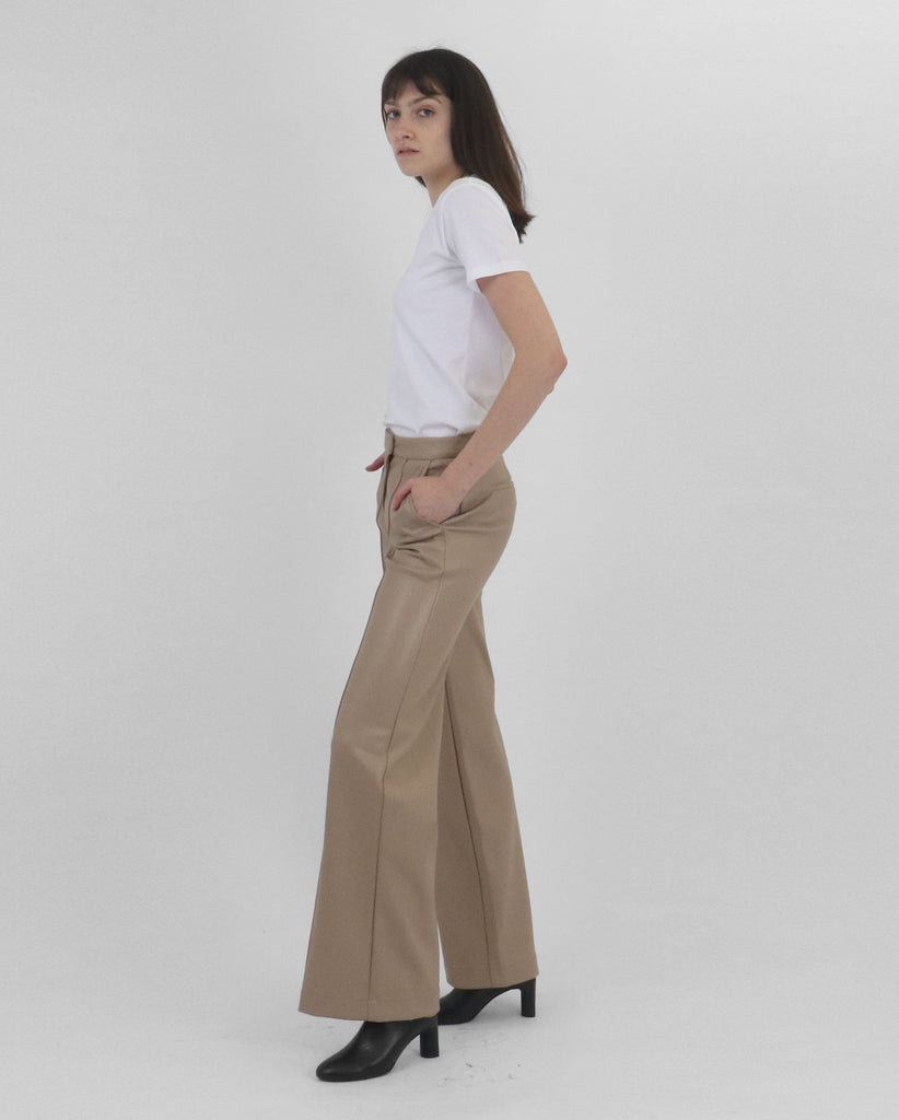 LYNDA VEGAN LEATHER PANT / NUTMEG – FABRIC