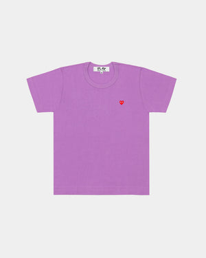 T314 SMALL RED HEART T-SHIRT / PURPLE