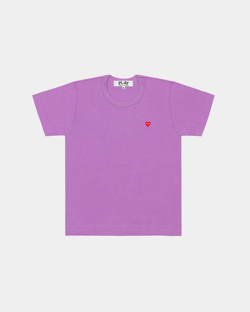 T313 SMALL RED HEART T-SHIRT / PURPLE